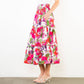 Pink Long Floral Pattern Skirt