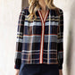 Plaid Long Sleeve Button Top