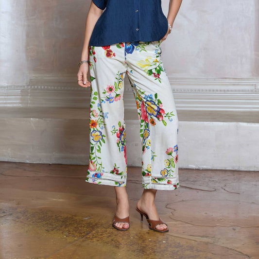 Floral Printed Wide Leg Pants
