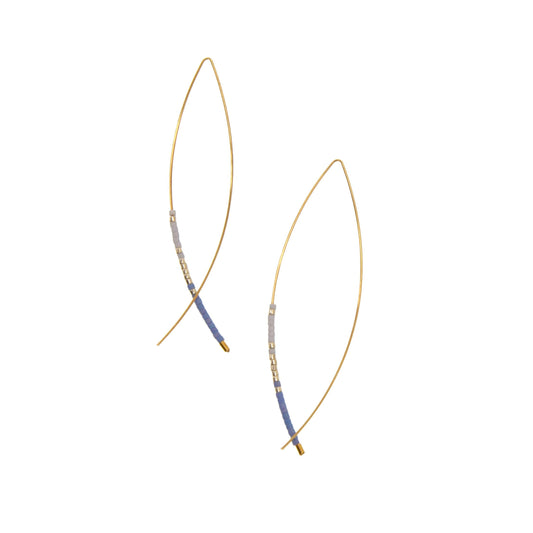 Blue Threader w/ Bead Earrings