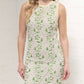 Striped Band Floral Crochet Midi Dress