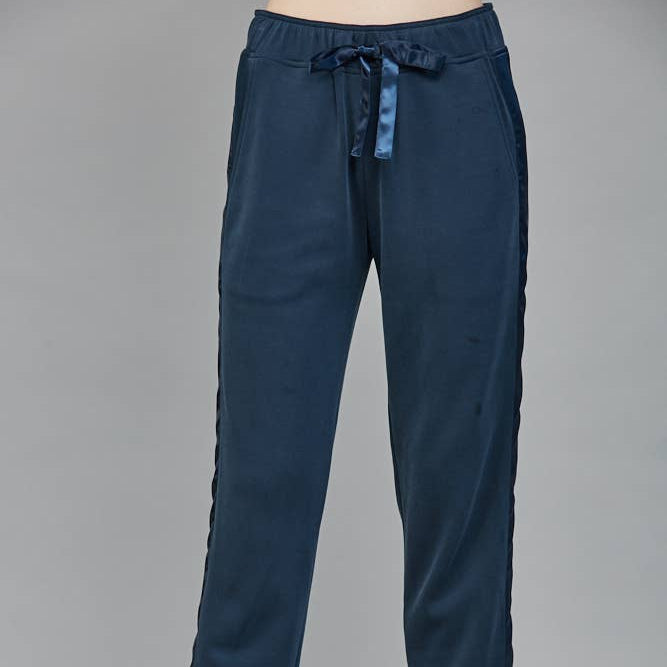 Contrast Satin Trim Detail Lounge Pants