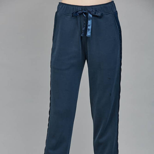 Contrast Satin Trim Detail Lounge Pants
