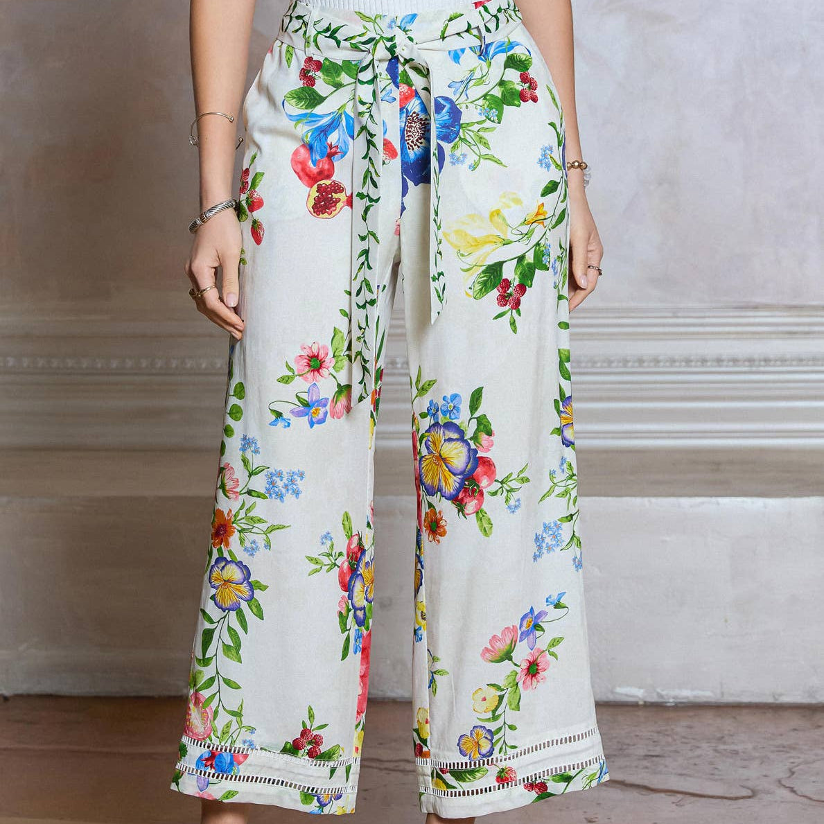 Floral Printed Wide Leg Pants