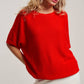 Relaxed Dolman Sleeve Knit Sweater Top