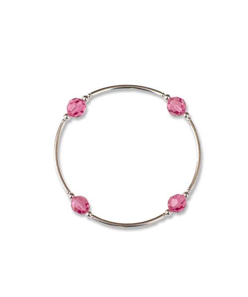 8mm Rose Swarovski Crystal Blessing Bracelet - October