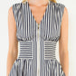 Sleeveless Vertical Striped Zippered Dress