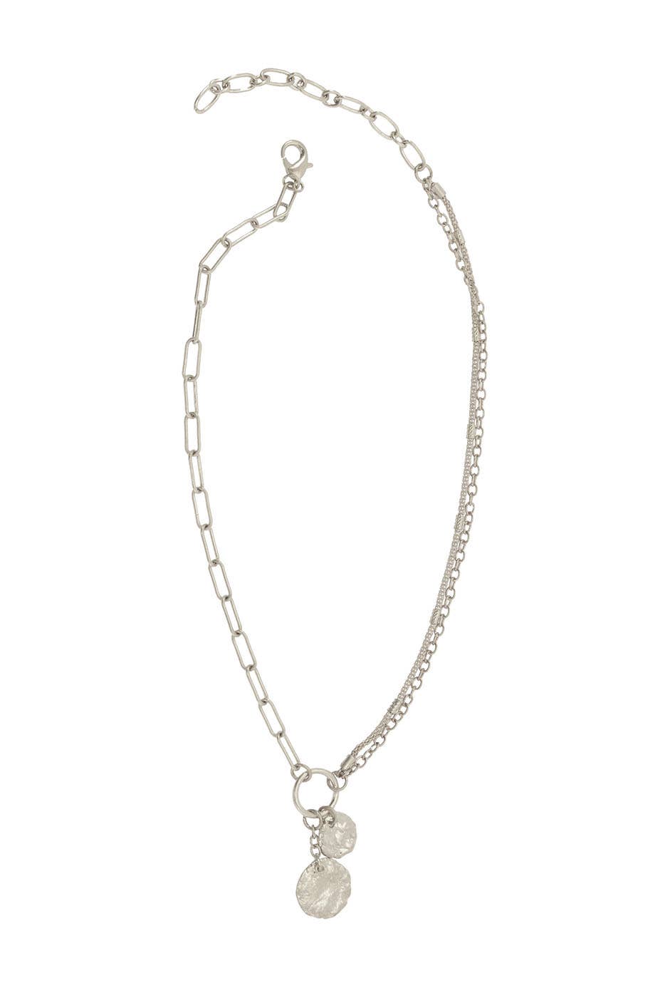 Mixed Chain Drop Pendant Necklace