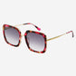 Lulu Acetate Womens Square Sunglasses: Burgundy Tortoise