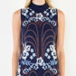 High Neck Sleeveless Pattern Dress