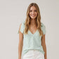 Knit Jacquard Tank with Mix Media Tie Ribbon