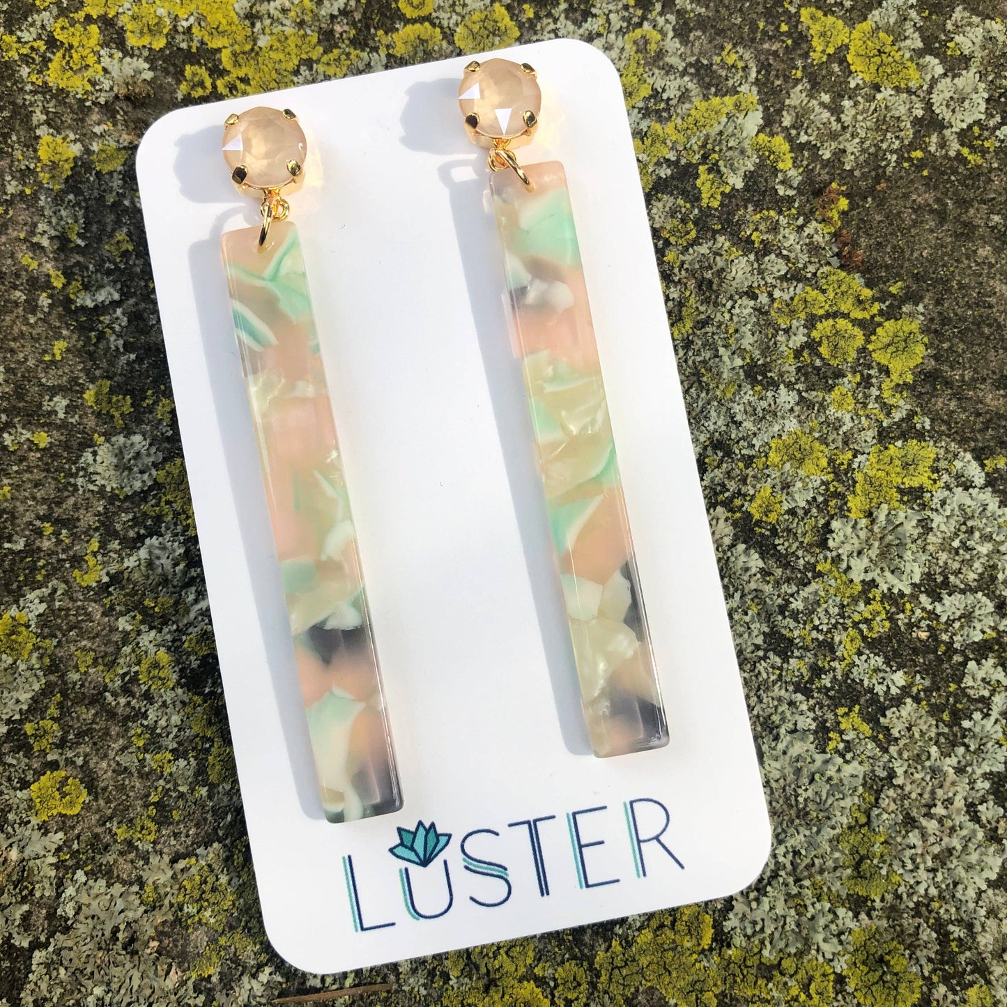 Ivory Stick Drop Lightweight Statement Earrings