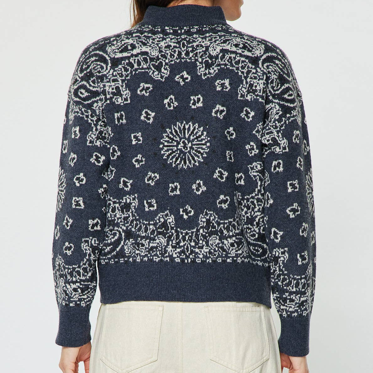 Paisley Half Zip-up Sweater