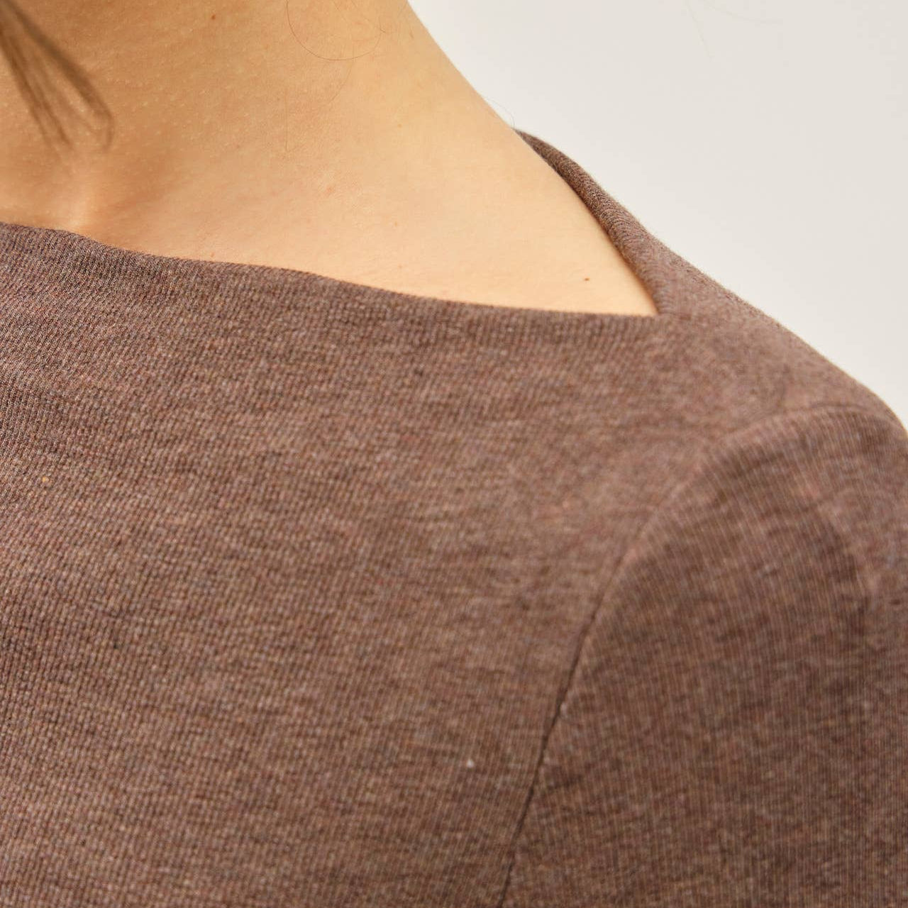 Modal Ribbed Boat Neck Shirred Waist Top