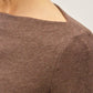 Modal Ribbed Boat Neck Shirred Waist Top
