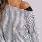 Asymmetrical Striped One-Shoulder Top