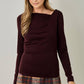 Asymmetrical Draped Ribbed Top