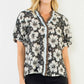 Puff Sleeve Floral Print Top