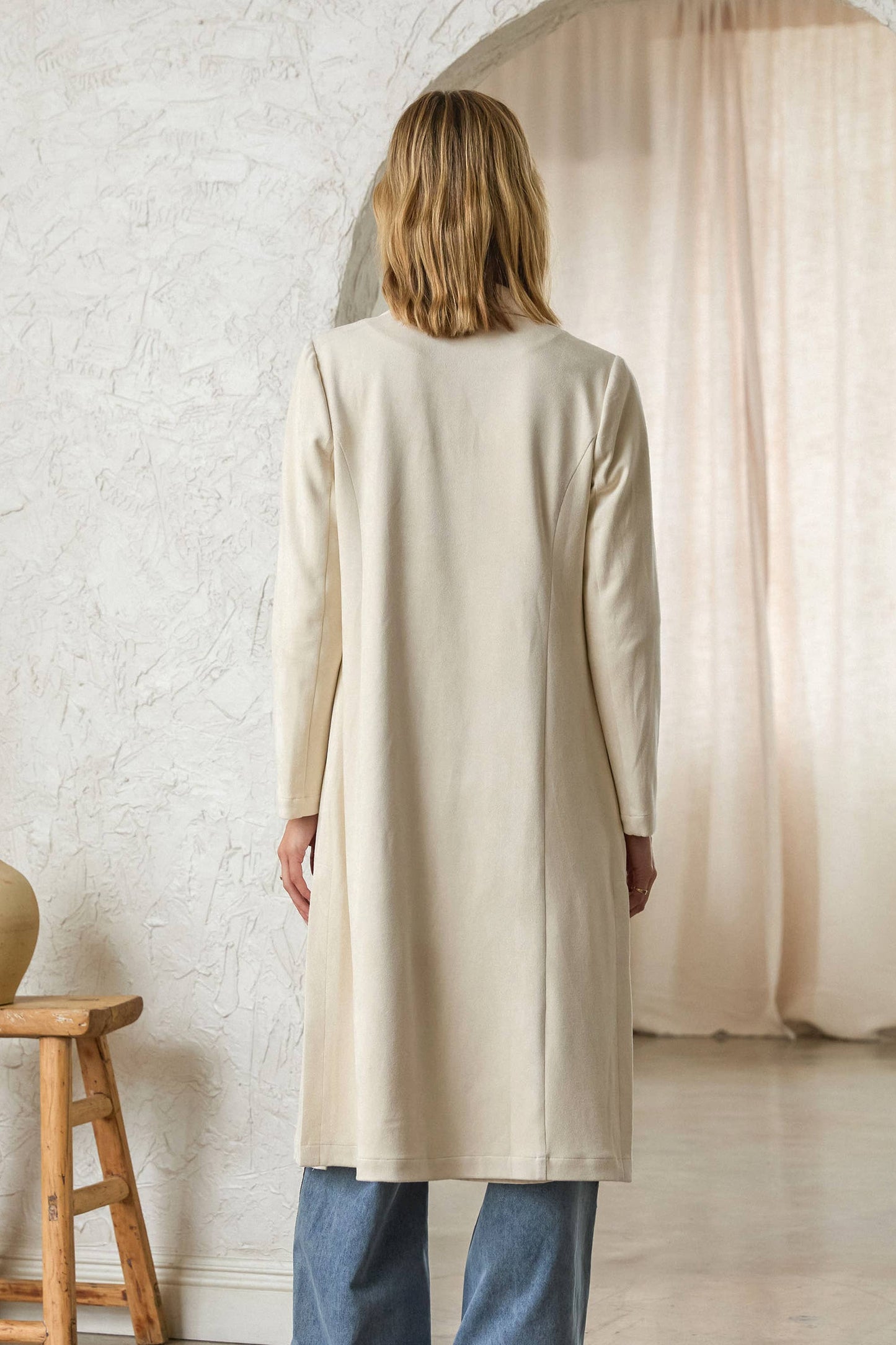 Western Faux Suede Duster Coat