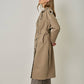 Plaid Trim Midi Trench Coat