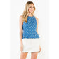 Polka Dot Boat Neck Panel Top