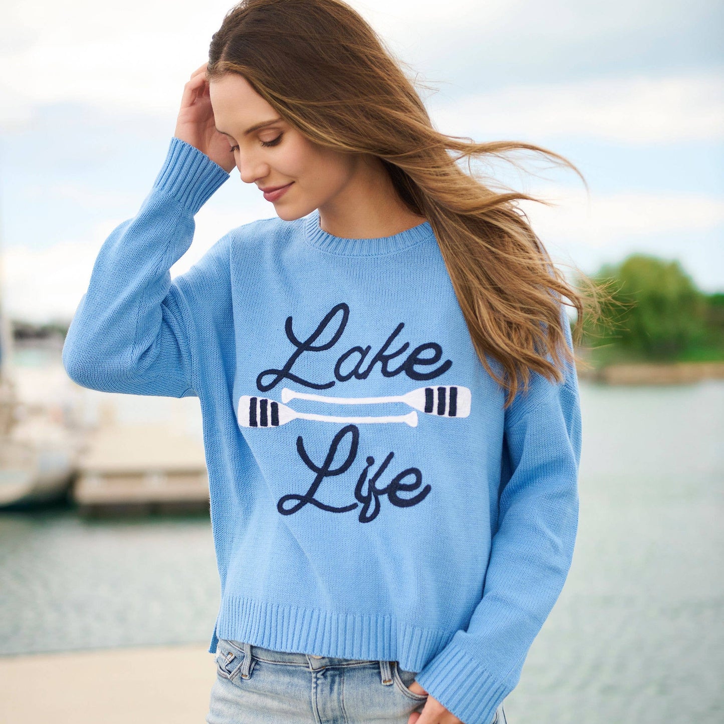 "LAKE LIFE" Relaxed Fit Sweater