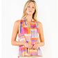 Sleeveless Ruffled Neck Pattern Top