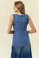 SOLID KNIT TANK RUFFLE TRIM