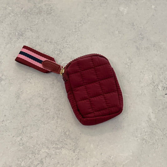 Ezra burgundy clip pouch