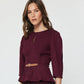 Textured Belted 3/4 Sleeve Top
