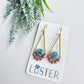 Gold Brass + Stone Lightweight Statement Unique Earrings