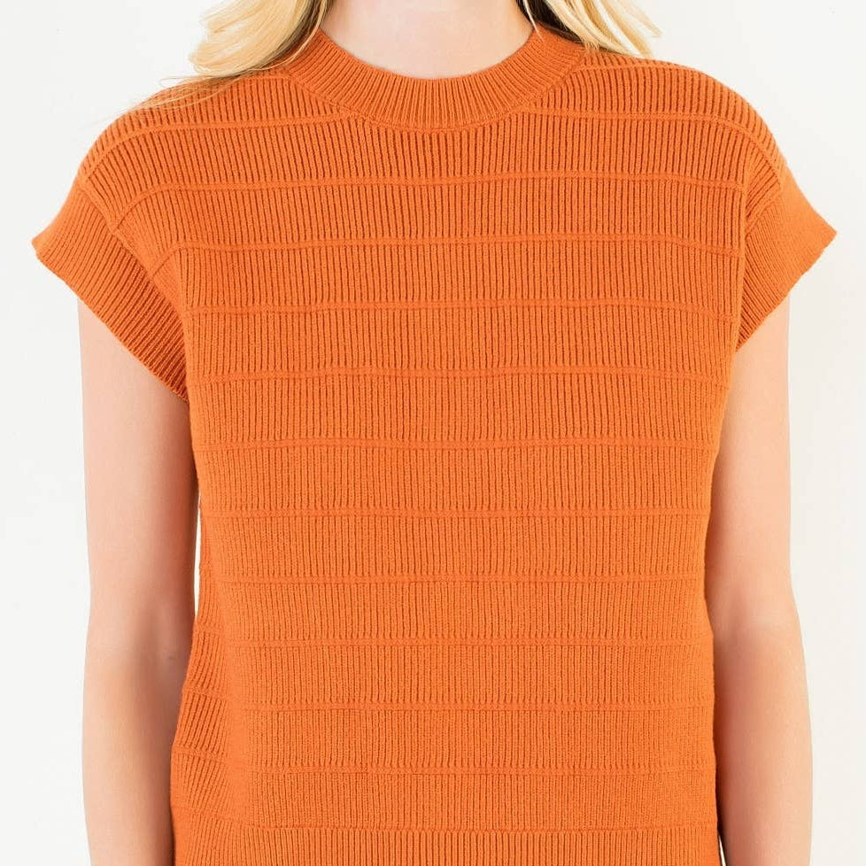 Orange Knit Vest Top