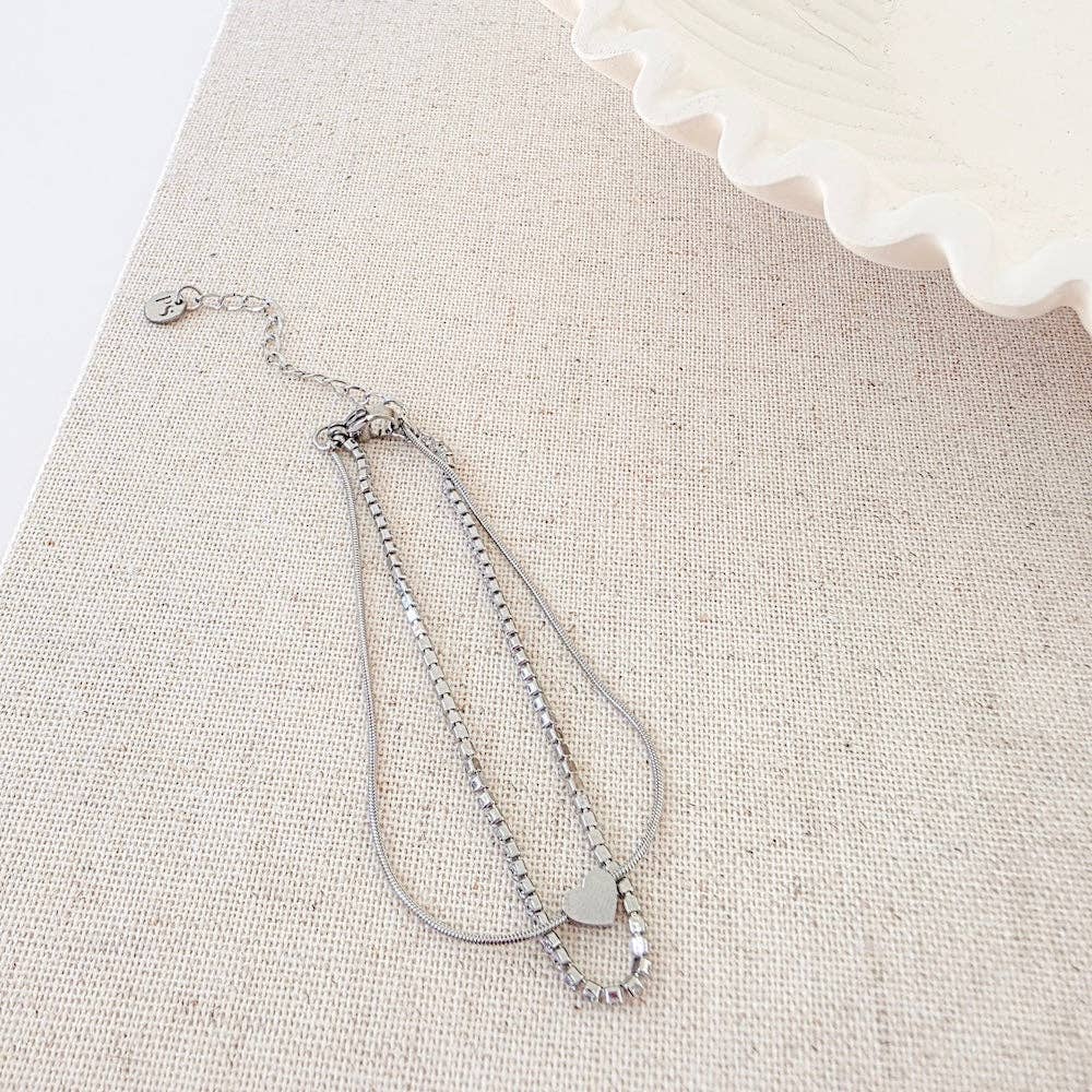Double Love Tennis Bracelet - Waterproof