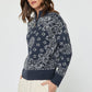 Paisley Half Zip-up Sweater