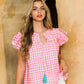 Pattern Flutter Sleeve Top