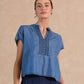 Chambray Boxy Cropped Top