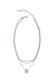 15+ 3 Row Square Halo Pendant Necklace
