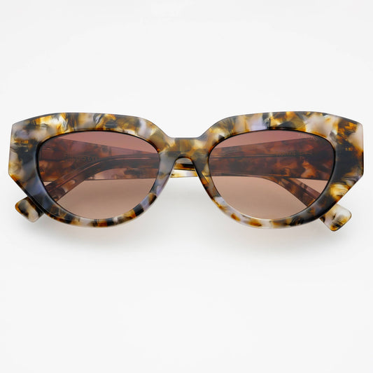Frankie Acetate Cat Eye Sunglasses : Brown Pearl