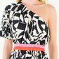 One Shoulder Pattern Detail Maxi Dress