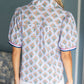 Periwinkle Multi Stripe Contrast Detail Floral Printed Top