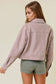 Collared Neck Long Sleeve Front Metal Zip Jacket