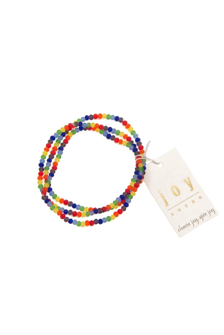 3 Row Glass Beads Bracelet in Rock Candy