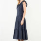 Flutter Sleeve Polka Dot Midi Dress