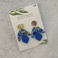 Blue Floral Clay Earrings