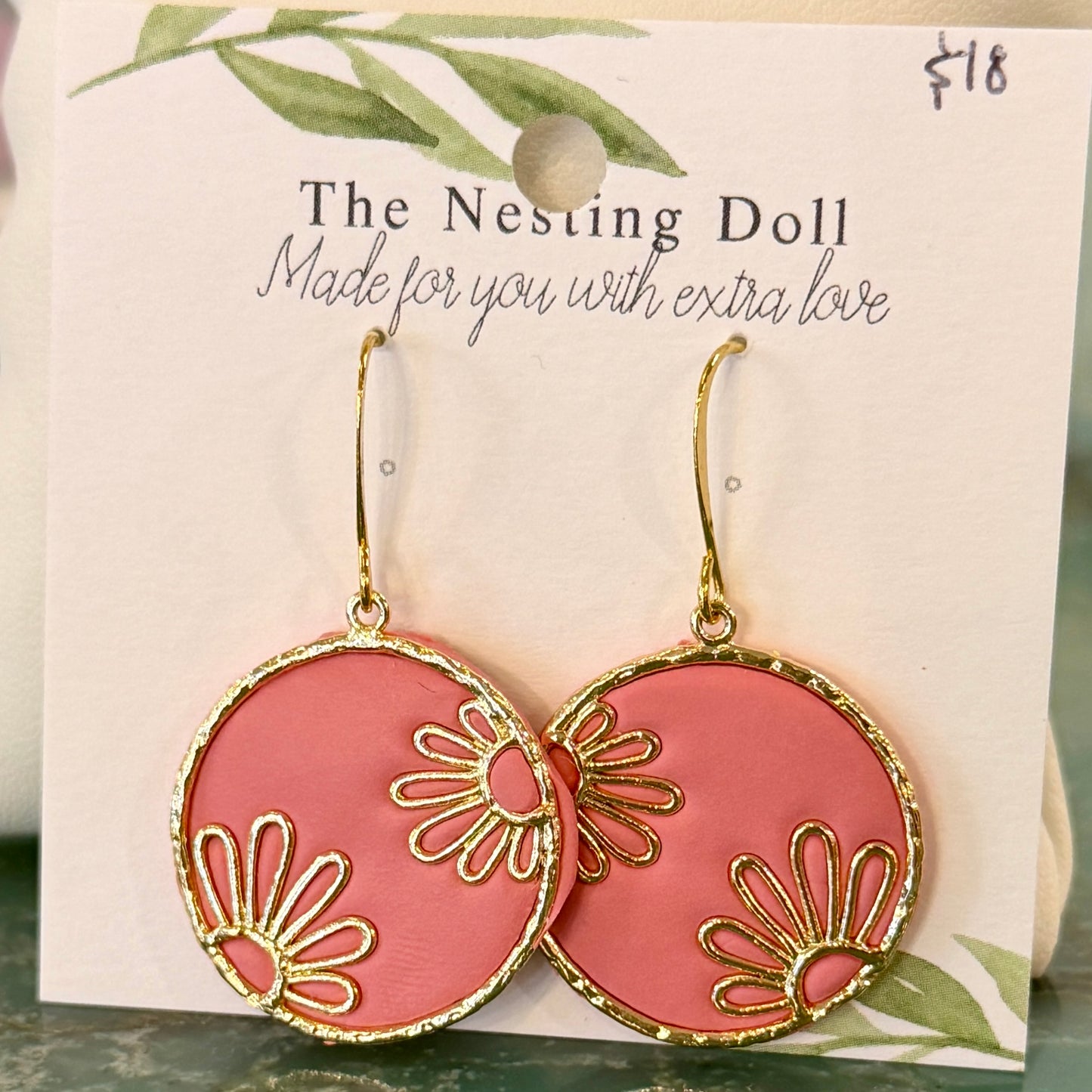 Gold Floral Drop Earrings