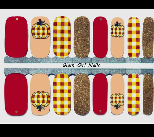 Pumpkin Spice Bling Nail Wrap