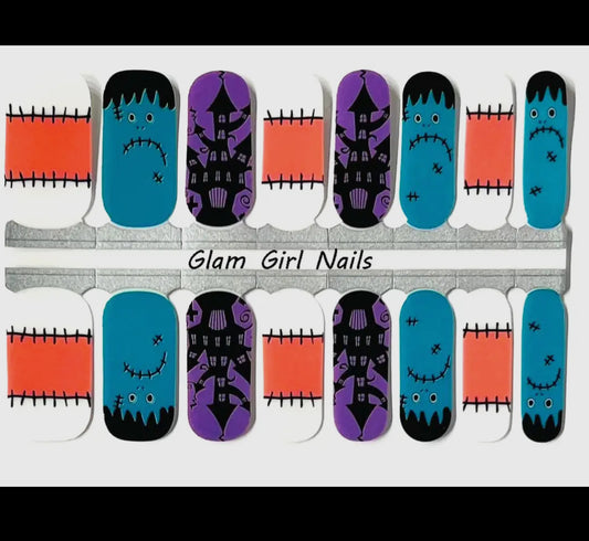 Frankenstein Halloween Nail Wraps