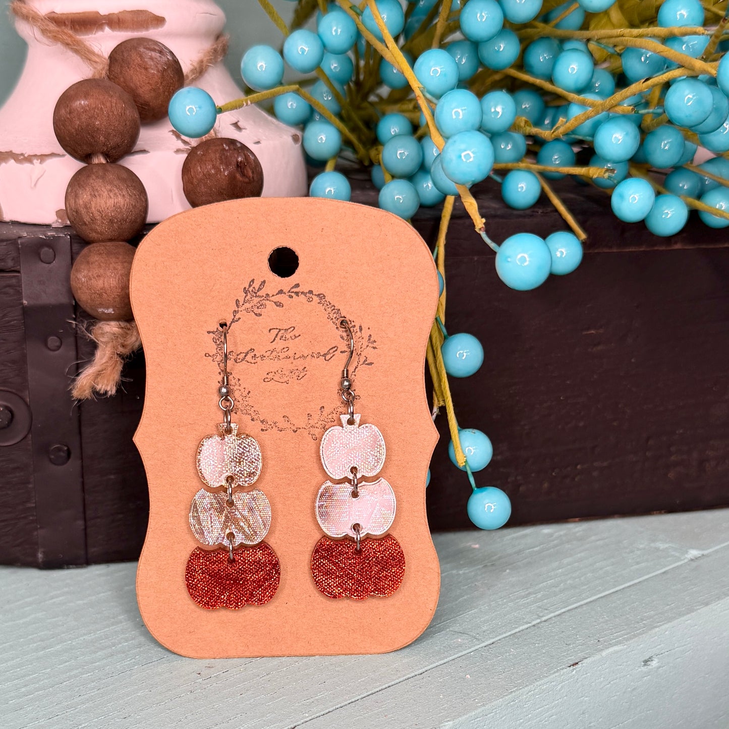 TLL Triple Metallic Acrylic Pumpkin Earring