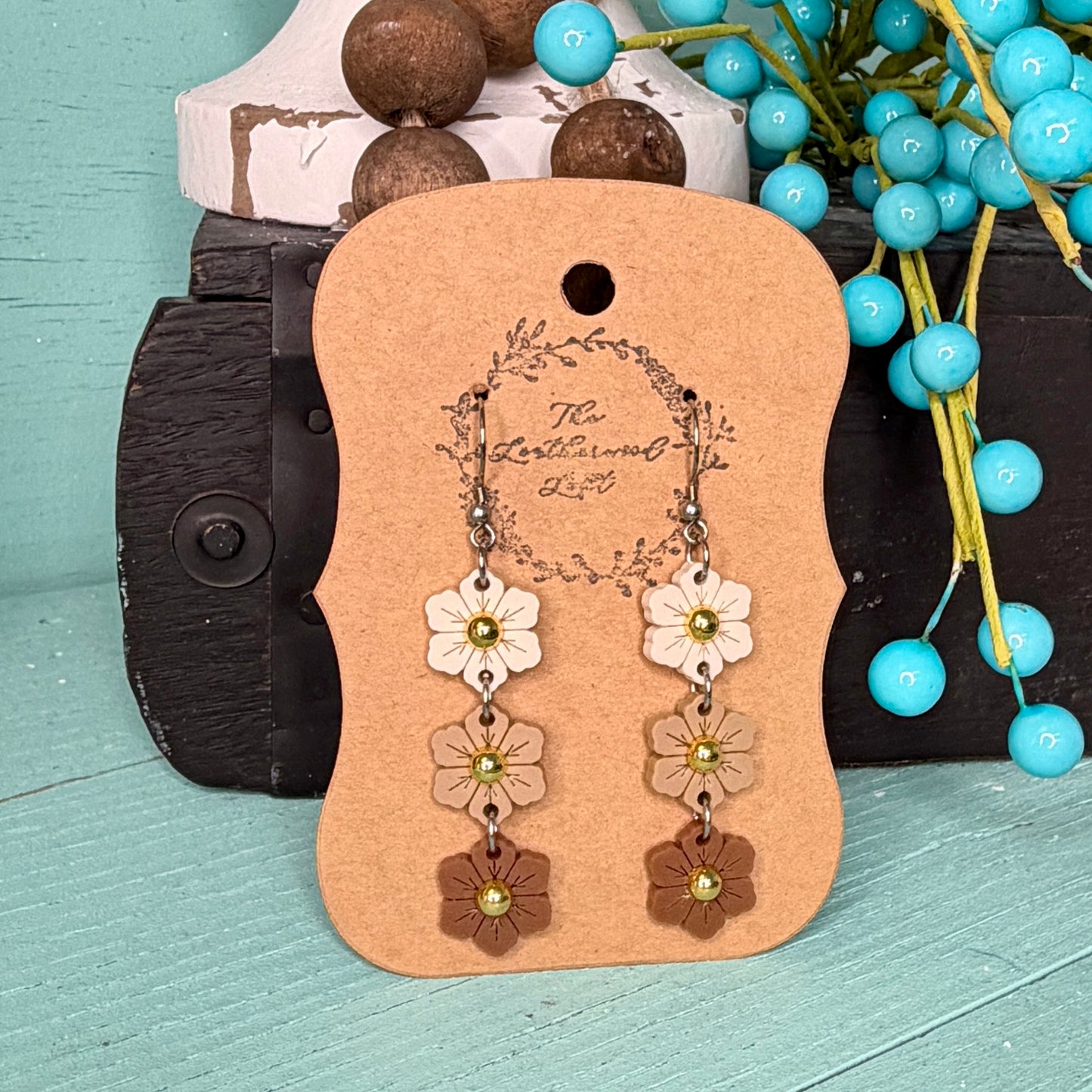 TLL Neutral Triple Flower Dangle