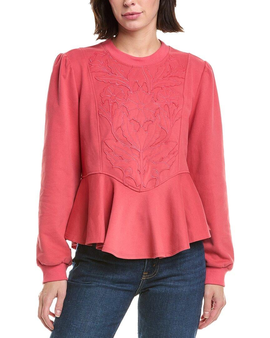 Embossed Peplum Sweatshirt